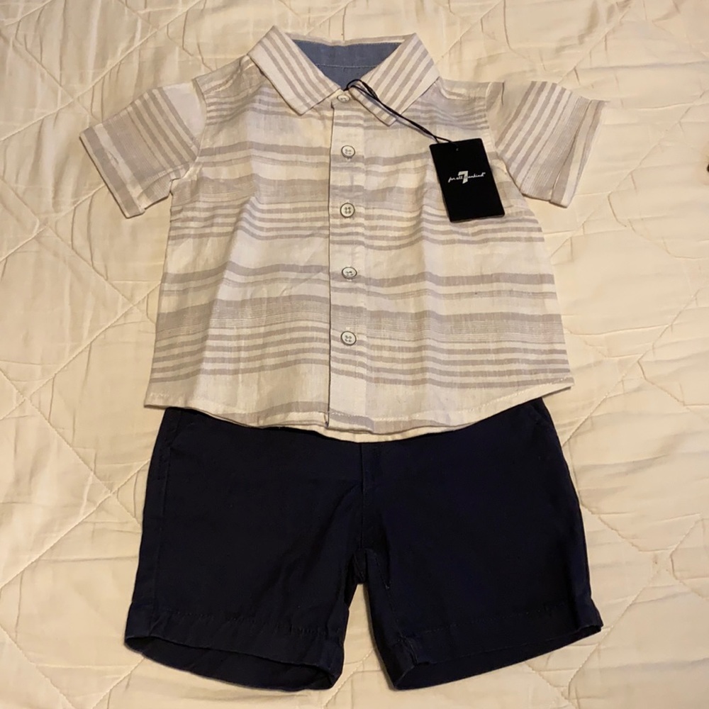 NWT 7 For All Mankind 12 month old baby boy set